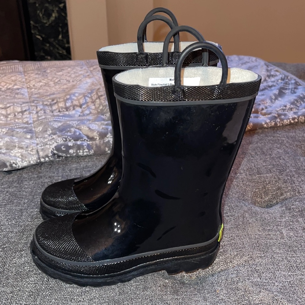 Fire chief Style Western Chief Black Little Kid Rain Boots sz 12
